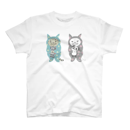 ぎゅっとする猫(ターコイズグレー) スタンダードTシャツ