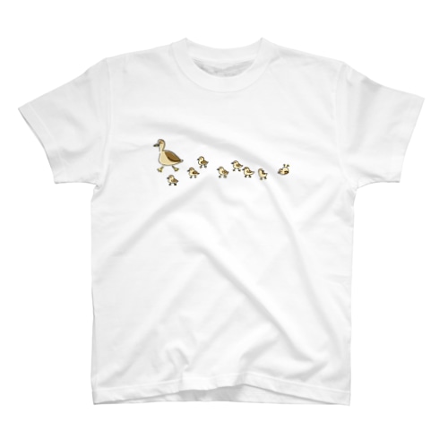 カルガモの親子（行列） Regular Fit T-Shirt