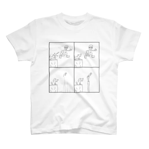 崖から落ちる眼鏡キャラあるある スタンダードTシャツ