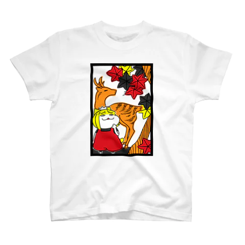 花札／鹿に紅葉 Regular Fit T-Shirt