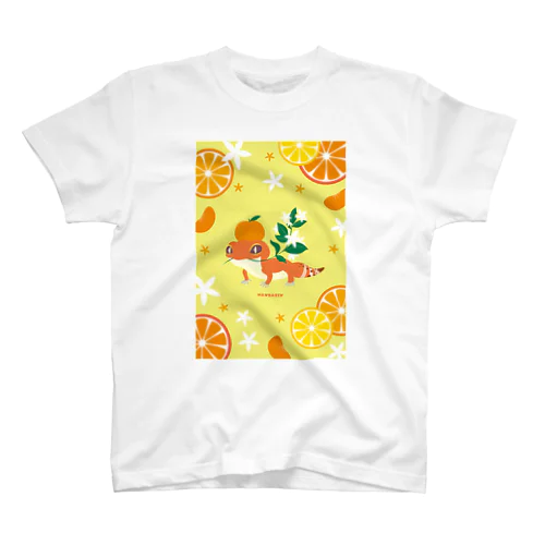 レオパとマンダリンオレンジ Regular Fit T-Shirt