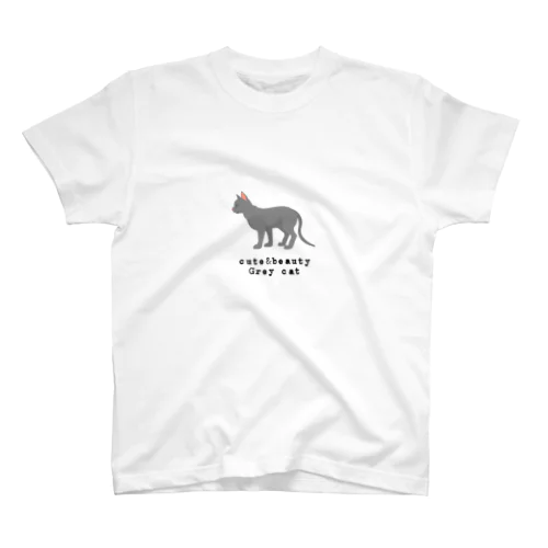 猫1-14 灰猫 スタンダードTシャツ