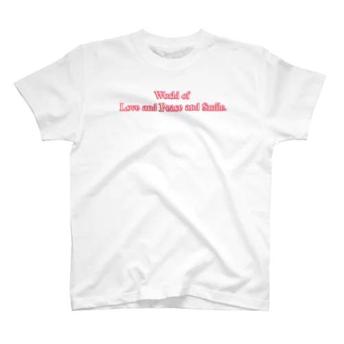 World of Love＆Peace＆SmileーPink Vol.③ー Regular Fit T-Shirt