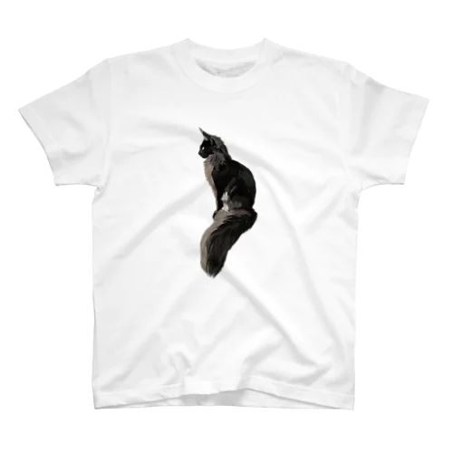 フサフサの黒猫 スタンダードTシャツ