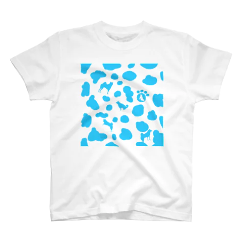 牛柄柴犬（水色） スタンダードTシャツ