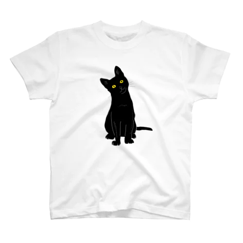 小首をかしげるあざとい黒猫ちゃん スタンダードTシャツ