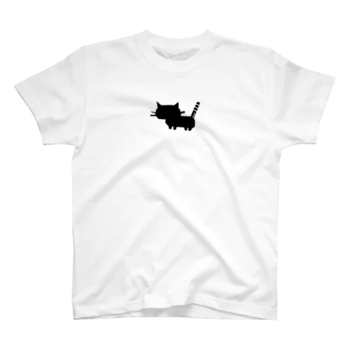 うちのぬん。 猫のシルエット 影絵 黒猫 ブラック マンチカン Regular Fit T-Shirt