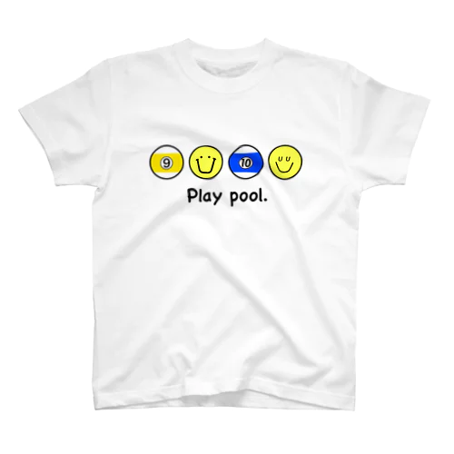 Play pool ⑨と⑩ ビリヤードデザイン。 スタンダードTシャツ