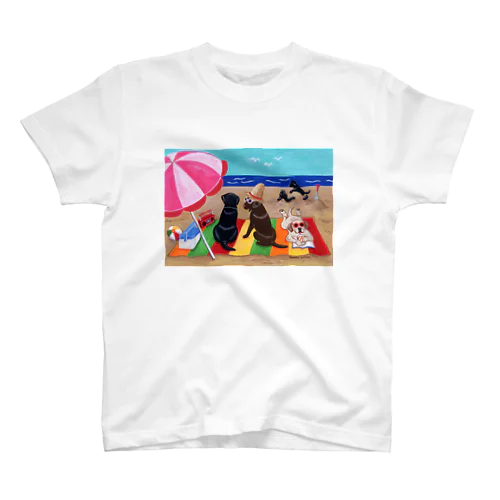 浜辺のラブラドール スタンダードTシャツ