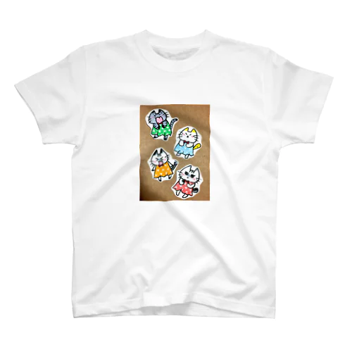 猫さん【水玉お洋服】 スタンダードTシャツ