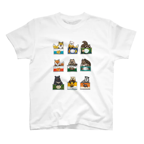 野生動物缶9点セット スタンダードTシャツ