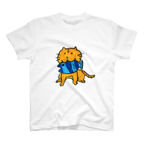 おさかなくわえねこ Regular Fit T-Shirt