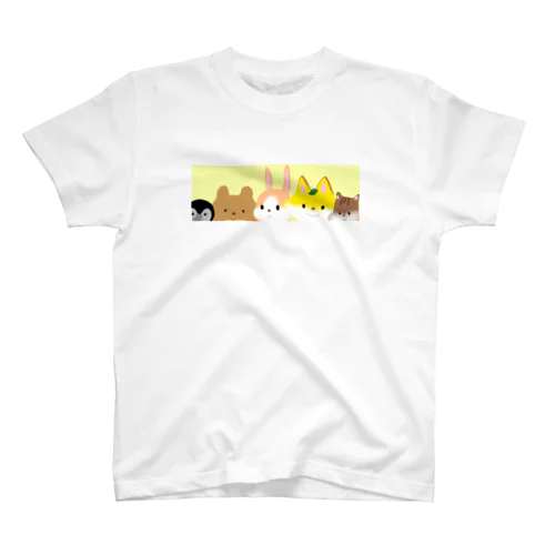 どうぶつさん(背景黄) スタンダードTシャツ