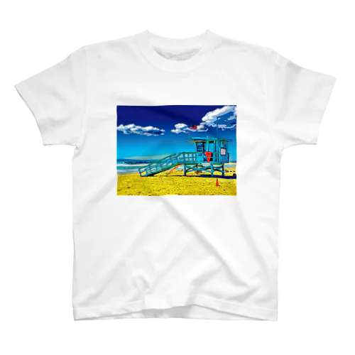 アメリカ ベニスビーチのライフガードステーション Regular Fit T-Shirt