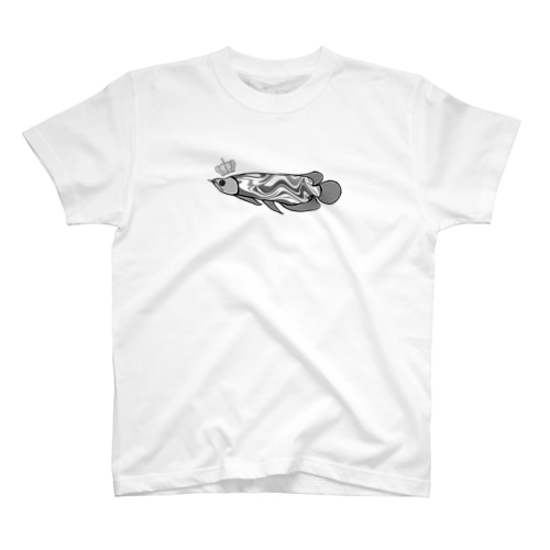 白黒のアロワナマーブル Regular Fit T-Shirt