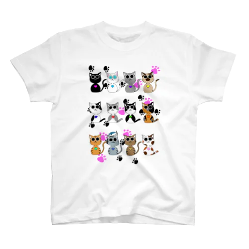 『猫から愛を猫へラブを』(集合) Regular Fit T-Shirt