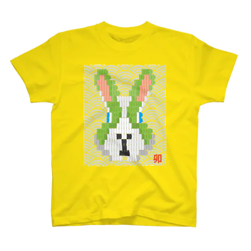 卯-lightGreen_青海波＠ブロックイラスト Regular Fit T-Shirt