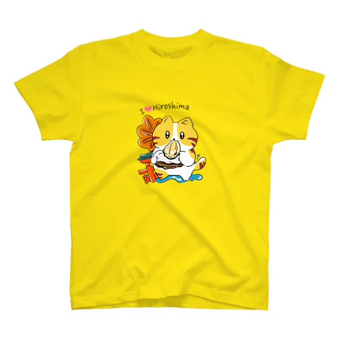 ねこにごはん_05/I♡Hiroshima 47都道府県ご当地Tシャツ！ Regular Fit T-Shirt
