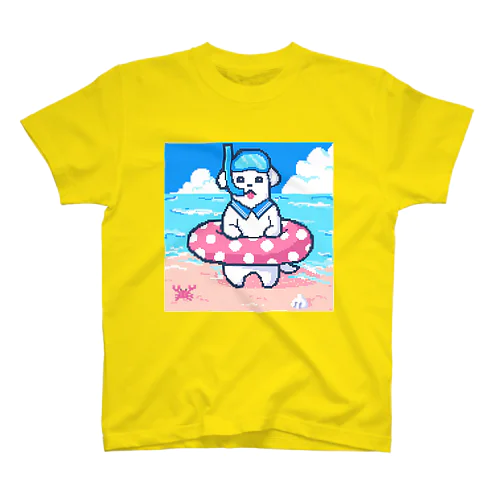 🐶夏が楽しみすぎる犬🌞🌊（ドット） スタンダードTシャツ