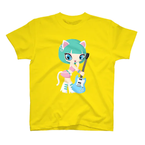 CAT GUITAR GIRL スタンダードTシャツ