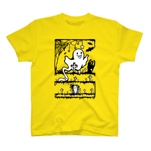 おばけちゃんばぁ!(Boo!ゴースト)墓地で練習中-らくがきシリーズ Regular Fit T-Shirt