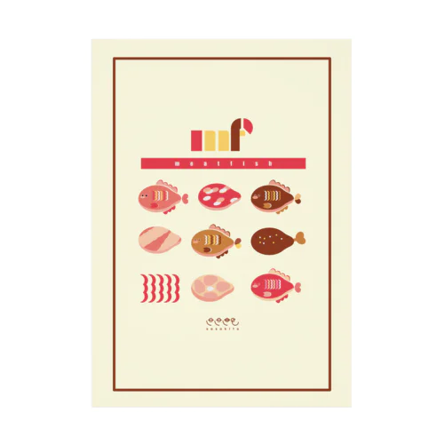 MEAT FISH Stickable Poster