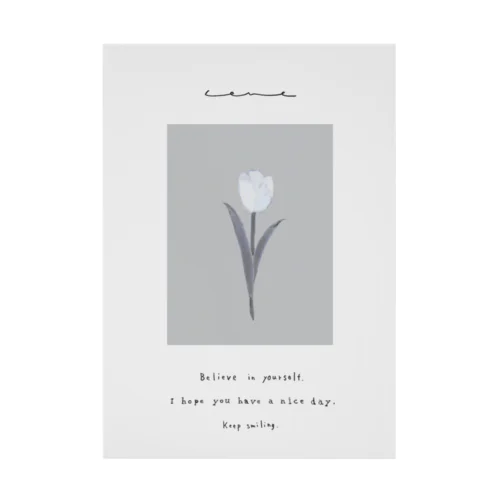 *sugar milk sherbet blue Tulip× white grayish green blue Stickable Poster