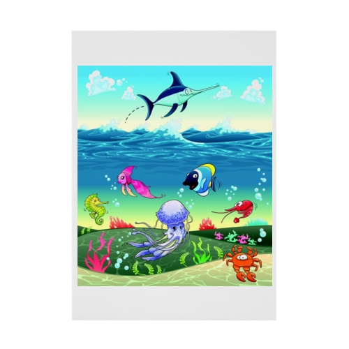 海の生き物🦀🐠 Stickable Poster