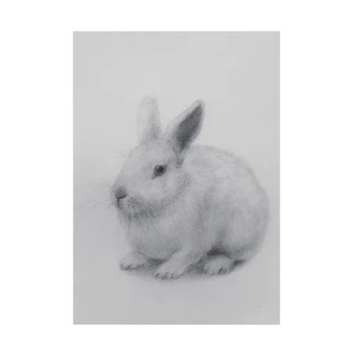 透明ウサギ2（gray） Stickable Poster