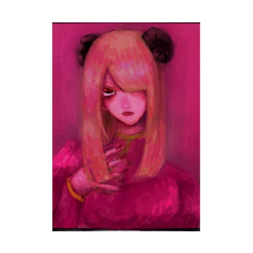  pink girl  Stickable Poster