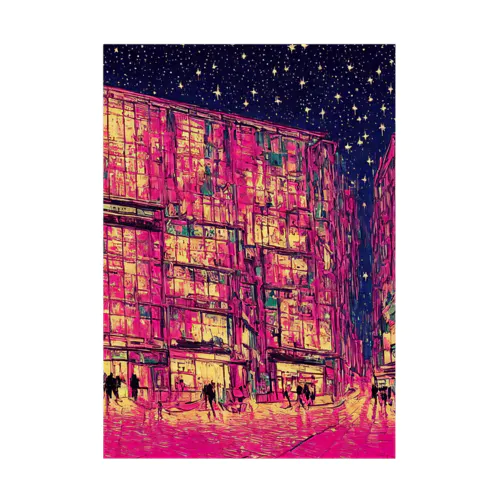 modern pink city 吸着ポスター