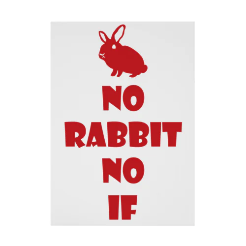 NO RABBIT NO LIFE ミニウサギ　レッド 吸着ポスター