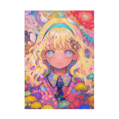 花に包まれた制服少女 Stickable Poster