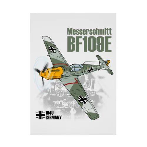 戦闘機_BF109Eメッサーシュミット_ガーランド機 Stickable Poster