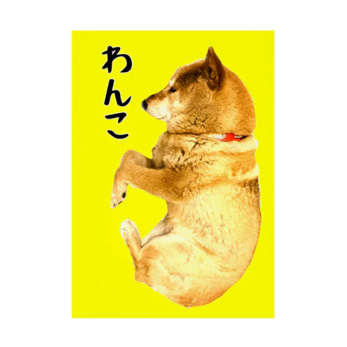 柴犬わんこ黄色枠 吸着ポスター