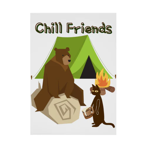 Chill friends  Stickable Poster