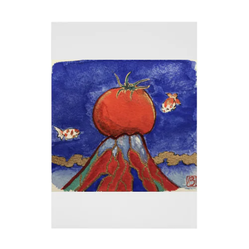 トマト赤富士図 吸着ポスター