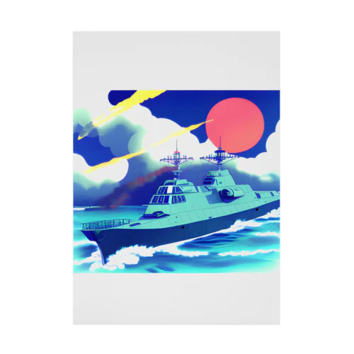 青空の下に浮かぶ船 吸着ポスター