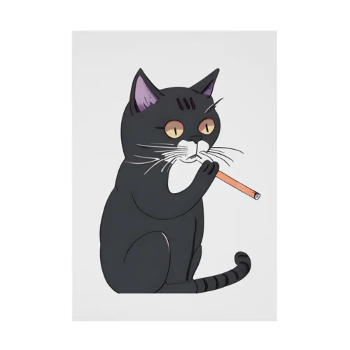 タバコを吸う猫 吸着ポスター