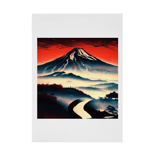 夕空の富士山 Stickable Poster