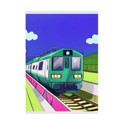 緑色の電車 Stickable Poster