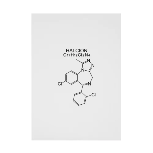 HALCION C17H12Cl2N4-ハルシオン-(Triazolam-トリアゾラム-) Stickable Poster