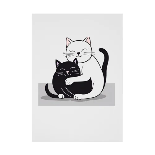 抱き合う猫 Stickable Poster