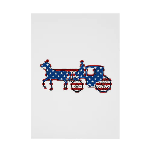 馬車　Flag of the United States Stickable Poster