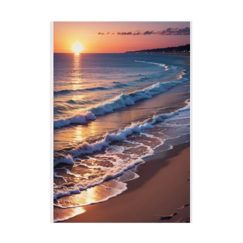浜辺の夕日 吸着ポスター