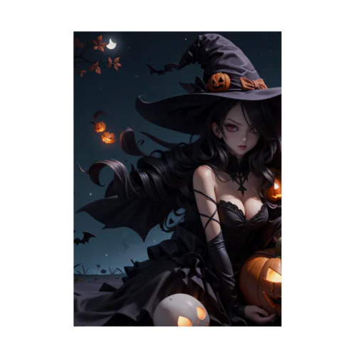 ハロウィン　魔女 Stickable Poster