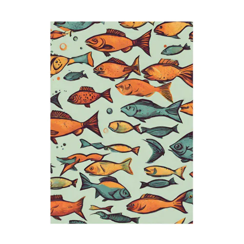 Fish plain background illustration Stickable Poster