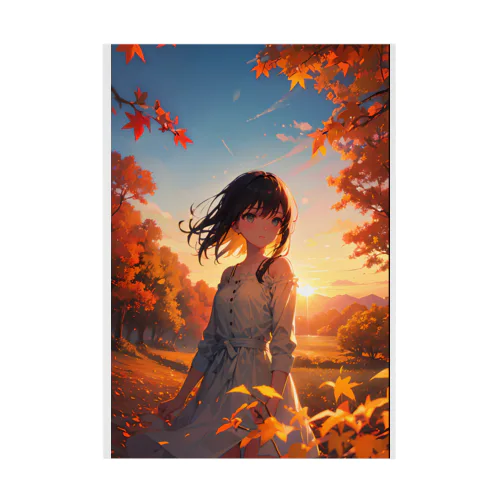 Maple Journey　〜秋色に彩られた照紅葉の旅〜　No.4　「黄昏時」 Stickable Poster