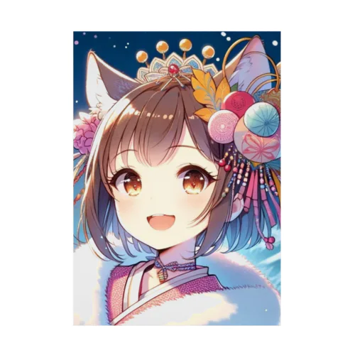 猫ギャル振り袖 Stickable Poster