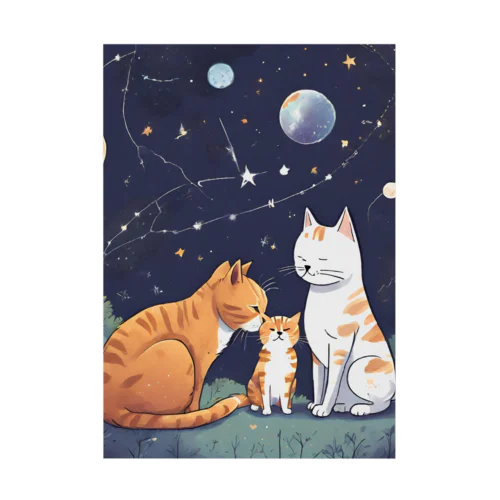 にゃんこかぞく Stickable Poster